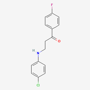 molecular formula C15H13ClFNO B2606298 3-(4-Chloroanilino)-1-(4-fluorophenyl)-1-propanone CAS No. 882748-31-4