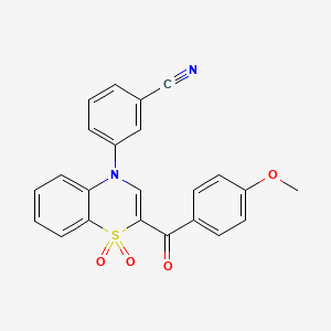 3-[2-(4-methoxybenzoyl)-1,1-dioxido-4H-1,4-benzothiazin-4-yl]benzonitrile