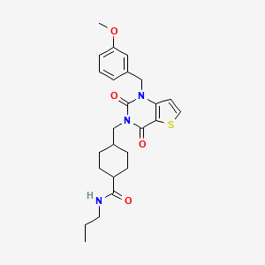 4-((1-(3-methoxybenzyl)-2,4-dioxo-1,2-dihydrothieno[3,2-d]pyrimidin-3(4H)-yl)methyl)-N-propylcyclohexanecarboxamide
