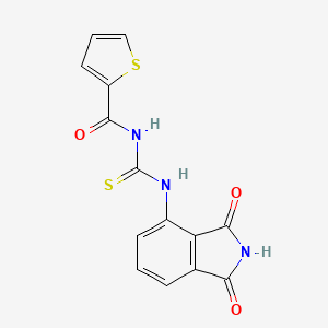 molecular formula C14H9N3O3S2 B2606306 N-((1,3-dioxoisoindolin-4-yl)carbamothioyl)thiophene-2-carboxamide CAS No. 477496-22-3