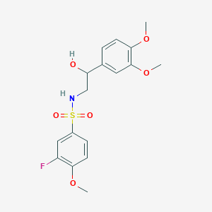 molecular formula C17H20FNO6S B2606311 N-(2-(3,4-dimethoxyphenyl)-2-hydroxyethyl)-3-fluoro-4-methoxybenzenesulfonamide CAS No. 1797964-22-7