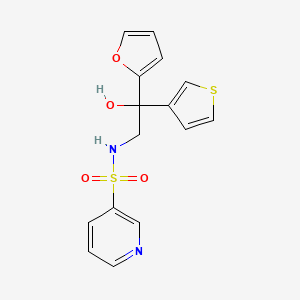molecular formula C15H14N2O4S2 B2606312 2-(呋喃-2-基)-2-羟基-S-(吡啶-3-基)-2-(噻吩-3-基)乙烷-1-磺酰胺 CAS No. 2097920-49-3