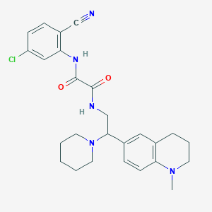 molecular formula C26H30ClN5O2 B2606320 N1-(5-氯-2-氰基苯基)-N2-(2-(1-甲基-1,2,3,4-四氢喹啉-6-基)-2-(哌啶-1-基)乙基)草酰胺 CAS No. 921902-87-6