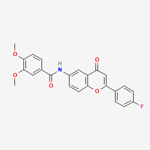 molecular formula C24H18FNO5 B2606330 N-(2-(4-fluorophenyl)-4-oxo-4H-chromen-6-yl)-3,4-dimethoxybenzamide CAS No. 921882-37-3