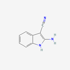 molecular formula C9H7N3 B2606337 2-氨基-1H-吲哚-3-腈 CAS No. 131816-47-2