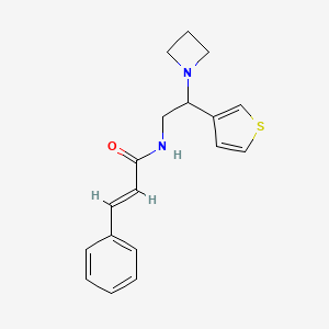 molecular formula C18H20N2OS B2606341 N-(2-(氮杂环丁-1-基)-2-(噻吩-3-基)乙基)肉桂酰胺 CAS No. 2035018-64-3