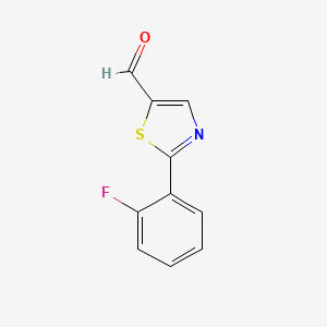 molecular formula C10H6FNOS B2606344 2-(2-Fluorophenyl)-1,3-thiazole-5-carbaldehyde CAS No. 914347-94-7