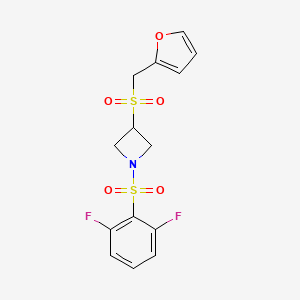 B2606348 1-((2,6-Difluorophenyl)sulfonyl)-3-((furan-2-ylmethyl)sulfonyl)azetidine CAS No. 1797871-37-4