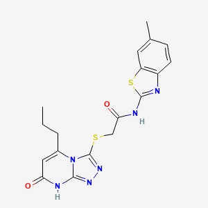 N-(6-methylbenzo[d]thiazol-2-yl)-2-((7-oxo-5-propyl-7,8-dihydro-[1,2,4]triazolo[4,3-a]pyrimidin-3-yl)thio)acetamide