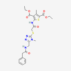 diethyl 3-methyl-5-({[(4-methyl-5-{[(phenylacetyl)amino]methyl}-4H-1,2,4-triazol-3-yl)thio]acetyl}amino)thiophene-2,4-dicarboxylate
