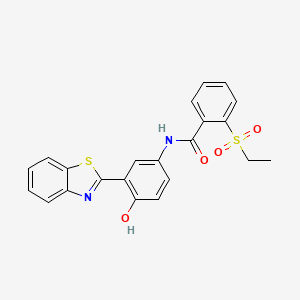 molecular formula C22H18N2O4S2 B2606374 N-(3-(benzo[d]thiazol-2-yl)-4-hydroxyphenyl)-2-(ethylsulfonyl)benzamide CAS No. 922642-86-2