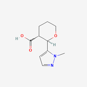 molecular formula C10H14N2O3 B2606378 (2R,3R)-2-(1-methyl-1H-pyrazol-5-yl)oxane-3-carboxylic acid CAS No. 1820575-96-9