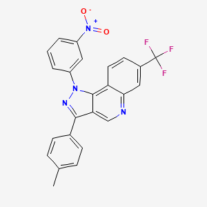 molecular formula C24H15F3N4O2 B2606380 3-(4-甲基苯基)-1-(3-硝基苯基)-7-(三氟甲基)-1H-吡唑并[4,3-c]喹啉 CAS No. 901246-39-7