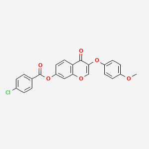 molecular formula C23H15ClO6 B2606381 3-(4-methoxyphenoxy)-4-oxo-4H-chromen-7-yl 4-chlorobenzoate CAS No. 302951-07-1