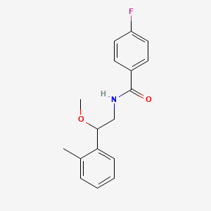 molecular formula C17H18FNO2 B2606383 4-氟-N-(2-甲氧基-2-(邻甲苯基)乙基)苯甲酰胺 CAS No. 1797338-27-2