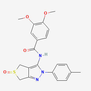 3,4-dimethoxy-N-[2-(4-methylphenyl)-5-oxo-4,6-dihydrothieno[3,4-c]pyrazol-3-yl]benzamide