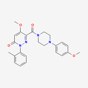 molecular formula C24H26N4O4 B2606409 5-methoxy-6-(4-(4-methoxyphenyl)piperazine-1-carbonyl)-2-(o-tolyl)pyridazin-3(2H)-one CAS No. 942004-64-0