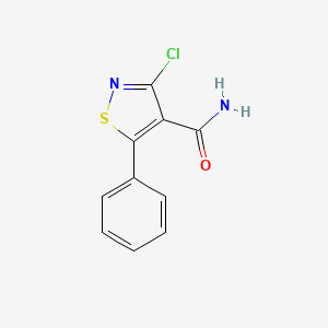 molecular formula C10H7ClN2OS B2606411 3-Chloro-5-phenylisothiazole-4-carboxamide CAS No. 457960-33-7
