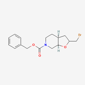 molecular formula C16H20BrNO3 B2606420 Cis-Benzyl 2-(Bromomethyl)Hexahydrofuro[2,3-C]Pyridine-6(2H)-Carboxylate CAS No. 354155-03-6