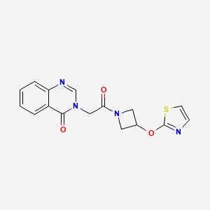 molecular formula C16H14N4O3S B2606425 3-(2-oxo-2-(3-(thiazol-2-yloxy)azetidin-1-yl)ethyl)quinazolin-4(3H)-one CAS No. 1706295-18-2