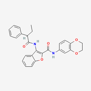 molecular formula C27H24N2O5 B2606434 N-(2,3-dihydrobenzo[b][1,4]dioxin-6-yl)-3-(2-phenylbutanamido)benzofuran-2-carboxamide CAS No. 888468-49-3