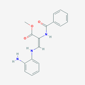 molecular formula C17H17N3O3 B2606443 甲基 (2E)-3-[(2-氨基苯基)氨基]-2-(苯甲酰胺基)丙-2-烯酸酯 CAS No. 339025-85-3