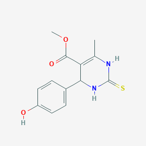molecular formula C13H14N2O3S B2606448 Methyl 4-(4-hydroxyphenyl)-6-methyl-2-thioxo-1,2,3,4-tetrahydropyrimidine-5-carboxylate CAS No. 314052-39-6