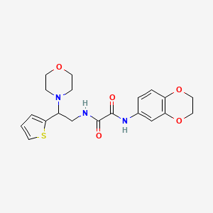 molecular formula C20H23N3O5S B2606451 N1-(2,3-二氢苯并[b][1,4]二氧杂环-6-基)-N2-(2-吗啉-2-(噻吩-2-基)乙基)草酰胺 CAS No. 899999-15-6