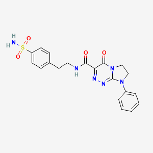 molecular formula C20H20N6O4S B2606455 4-oxo-8-phenyl-N-(4-sulfamoylphenethyl)-4,6,7,8-tetrahydroimidazo[2,1-c][1,2,4]triazine-3-carboxamide CAS No. 946360-33-4