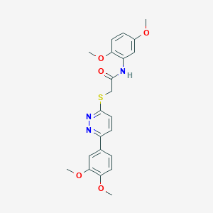 molecular formula C22H23N3O5S B2606459 N-(2,5-二甲氧基苯基)-2-((6-(3,4-二甲氧基苯基)哒嗪-3-基)硫代)乙酰胺 CAS No. 872688-80-7