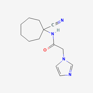 molecular formula C13H18N4O B2606460 N-(1-cyanocycloheptyl)-2-(1H-imidazol-1-yl)acetamide CAS No. 1241221-94-2