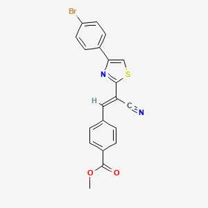 molecular formula C20H13BrN2O2S B2606462 (E)-甲基 4-(2-(4-(4-溴苯基)噻唑-2-基)-2-氰基乙烯基)苯甲酸酯 CAS No. 683249-94-7