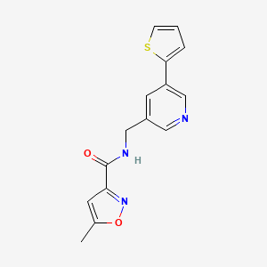 molecular formula C15H13N3O2S B2606472 5-甲基-N-((5-(噻吩-2-基)吡啶-3-基)甲基)异恶唑-3-甲酰胺 CAS No. 2034347-80-1