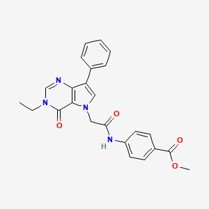 molecular formula C24H22N4O4 B2606475 methyl 4-(2-(3-ethyl-4-oxo-7-phenyl-3H-pyrrolo[3,2-d]pyrimidin-5(4H)-yl)acetamido)benzoate CAS No. 1251618-31-1