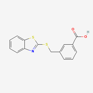 molecular formula C15H11NO2S2 B2606482 3-[(1,3-Benzothiazol-2-ylsulfanyl)methyl]benzoic acid CAS No. 832688-19-4