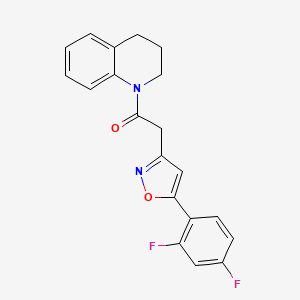 molecular formula C20H16F2N2O2 B2606486 2-(5-(2,4-difluorophenyl)isoxazol-3-yl)-1-(3,4-dihydroquinolin-1(2H)-yl)ethanone CAS No. 1105216-36-1