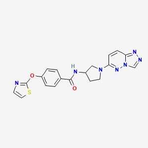 molecular formula C19H17N7O2S B2606488 N-(1-([1,2,4]triazolo[4,3-b]pyridazin-6-yl)pyrrolidin-3-yl)-4-(thiazol-2-yloxy)benzamide CAS No. 2034469-33-3