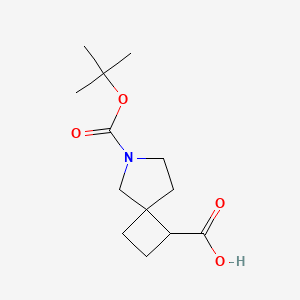 molecular formula C13H21NO4 B2606494 6-(Tert-butoxycarbonyl)-6-azaspiro[3.4]octane-1-carboxylic acid CAS No. 1251012-89-1