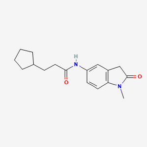 molecular formula C17H22N2O2 B2606502 3-cyclopentyl-N-(1-methyl-2-oxoindolin-5-yl)propanamide CAS No. 921773-89-9