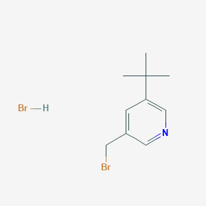 molecular formula C10H15Br2N B2606503 3-(Bromomethyl)-5-tert-butylpyridine hydrobromide CAS No. 2172601-64-6