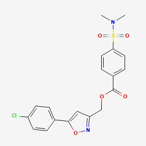 molecular formula C19H17ClN2O5S B2606504 (5-(4-chlorophenyl)isoxazol-3-yl)methyl 4-(N,N-dimethylsulfamoyl)benzoate CAS No. 946346-90-3