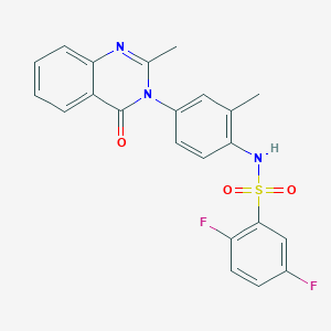 molecular formula C22H17F2N3O3S B2606515 2,5-二氟-N-(2-甲基-4-(2-甲基-4-氧代喹唑啉-3(4H)-基)苯基)苯磺酰胺 CAS No. 898456-15-0
