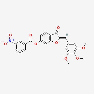 molecular formula C25H19NO9 B2606516 (Z)-3-oxo-2-(3,4,5-trimethoxybenzylidene)-2,3-dihydrobenzofuran-6-yl 3-nitrobenzoate CAS No. 892625-87-5