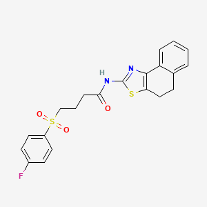 molecular formula C21H19FN2O3S2 B2606520 N-(4,5-dihydronaphtho[1,2-d]thiazol-2-yl)-4-((4-fluorophenyl)sulfonyl)butanamide CAS No. 922895-41-8