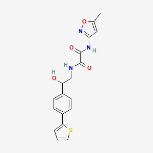 molecular formula C18H17N3O4S B2606521 N'-{2-hydroxy-2-[4-(thiophen-2-yl)phenyl]ethyl}-N-(5-methyl-1,2-oxazol-3-yl)ethanediamide CAS No. 2380190-66-7