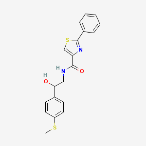 molecular formula C19H18N2O2S2 B2606523 N-(2-hydroxy-2-(4-(methylthio)phenyl)ethyl)-2-phenylthiazole-4-carboxamide CAS No. 1448136-08-0