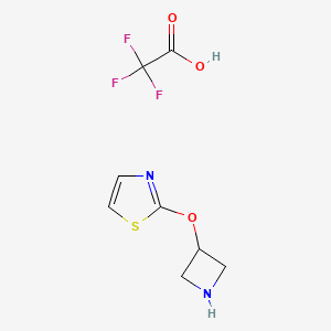 molecular formula C8H9F3N2O3S B2606540 2-(氮杂环丁-3-氧基)-1,3-噻唑；2,2,2-三氟乙酸 CAS No. 2253640-41-2