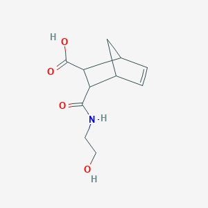 molecular formula C11H15NO4 B2606544 3-(2-羟基-乙基氨基甲酰基)-双环[2.2.1]庚-5-烯-2-羧酸 CAS No. 159322-13-1