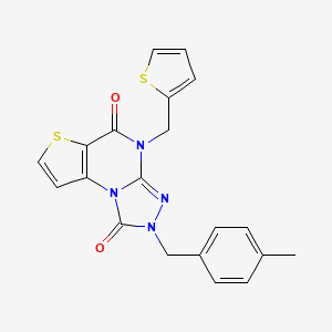 molecular formula C20H16N4O2S2 B2606556 2-(4-methylbenzyl)-4-(thiophen-2-ylmethyl)thieno[2,3-e][1,2,4]triazolo[4,3-a]pyrimidine-1,5(2H,4H)-dione CAS No. 1359458-87-9
