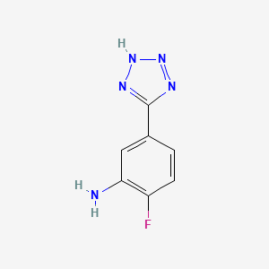 molecular formula C7H6FN5 B2606557 2-fluoro-5-(1H-1,2,3,4-tetrazol-5-yl)aniline CAS No. 330841-34-4